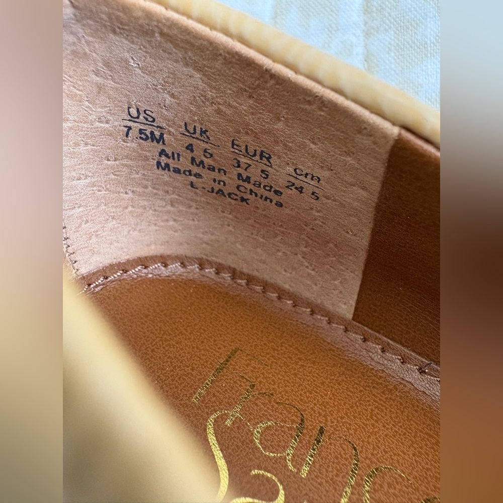 Franco Sarto Tassel Jack Lug Loafer | Beige Tan Vegan Patent Leather | Size 7.5 - Picture 12 of 13